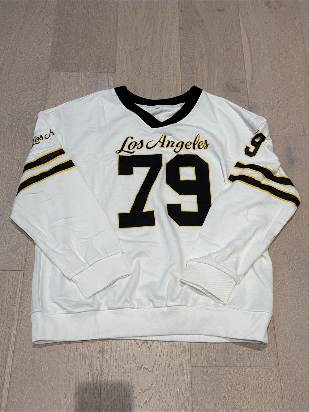 Los Angeles 79 White V-Neck Pullover Sweatshirt